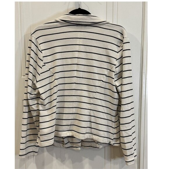 FUC Torrid Sz. 1 Knit Blazer White with Black Stripes Casual Lightweight - Picture 2 of 8